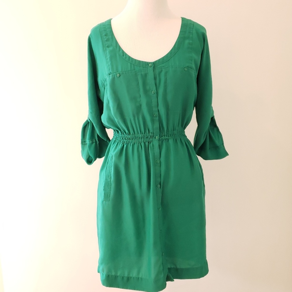 UO Silence + Noise S lightweight emerald dress